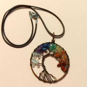 Chakra tree of life pendant
